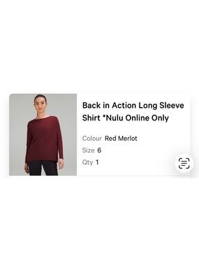lululemon athletica Back in Action Long Sleeve Shirt - Red Merlot